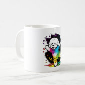 Colorful Kawaii Dancing Bichon Kaffeetasse (Vorderseite Links)