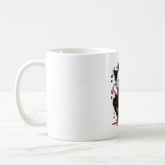 Colorful Kawaii Dancing Bichon Kaffeetasse (Links)
