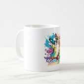 Colorful Kawaii Dancing Boston Terrier Kaffeetasse (Vorderseite Links)