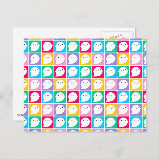Colorful Kawaii Little Ghosts Postkarte (Vorne/Hinten)