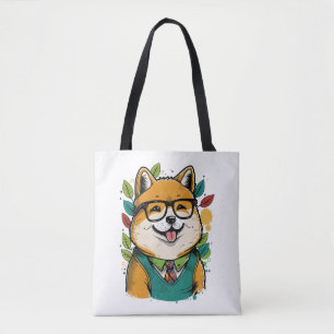 Colorful Kawaii Shiba Inu Hipster Tasche
