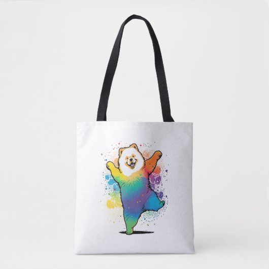 Colorful Kawaii Tanzen Chow Chow Tasche (Vorderseite)