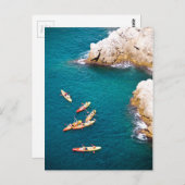 Colorful Kayaks on the Blue Adriatic Sea Postkarte (Vorne/Hinten)