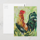 Colorful Keith the Rooster Postkarte (Vorne/Hinten)