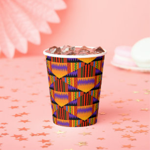 Colorful Kente Ankara Papier Cups Pappbecher