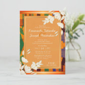 Colorful Kente Wedding Einladung Ankara (Stehend Vorderseite)