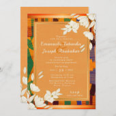 Colorful Kente Wedding Einladung Ankara (Vorne/Hinten)