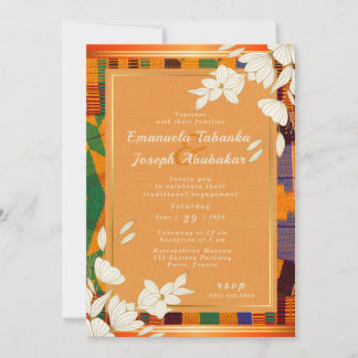 Colorful Kente Wedding Einladung Ankara