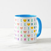 Colorful Kids 16 Personalized Letters or Numbers Tasse (VorderseiteRechts)