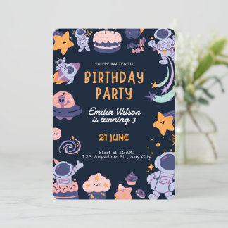 Colorful Kids Birthday Party Design – Fun  Einladung