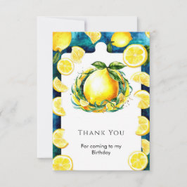 Colorful Kids Lemon Birthday Dankeskarte