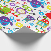 Colorful Kids Robot Geschenkpapier (Ecke)
