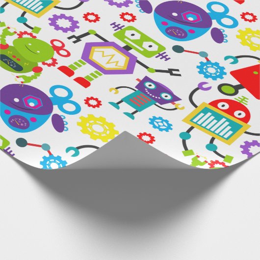 Colorful Kids Robot Geschenkpapier (Ecke)