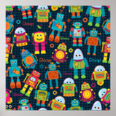 Colorful Kids Robot Poster (Vorne)