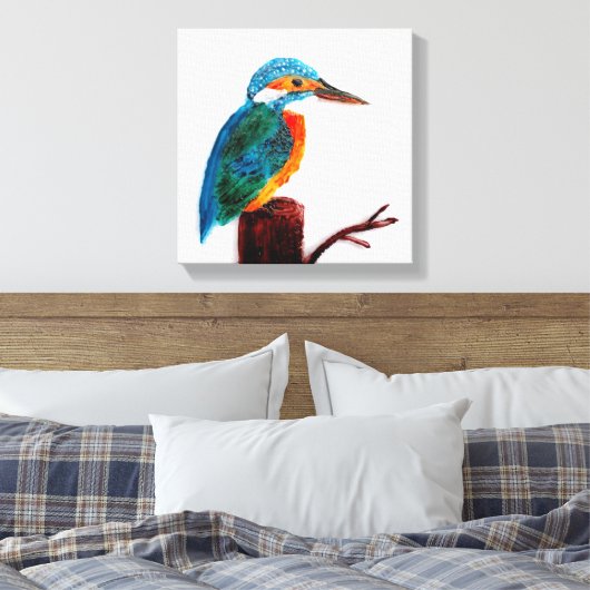Colorful Kingfisher Bird Art Leinwanddruck (Insitu (Schlafzimmer))