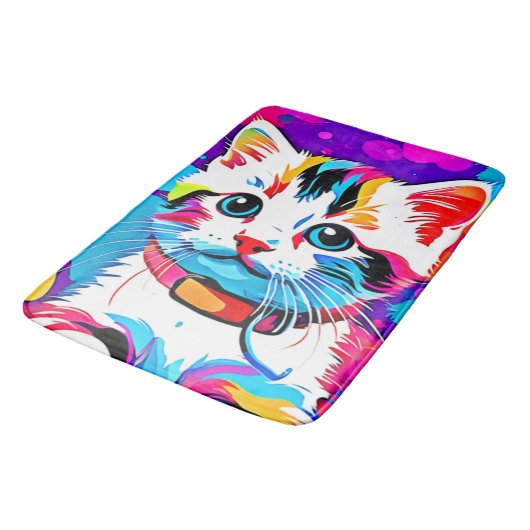 Colorful Kitesurf Kunst Badematte (Schrägansicht)