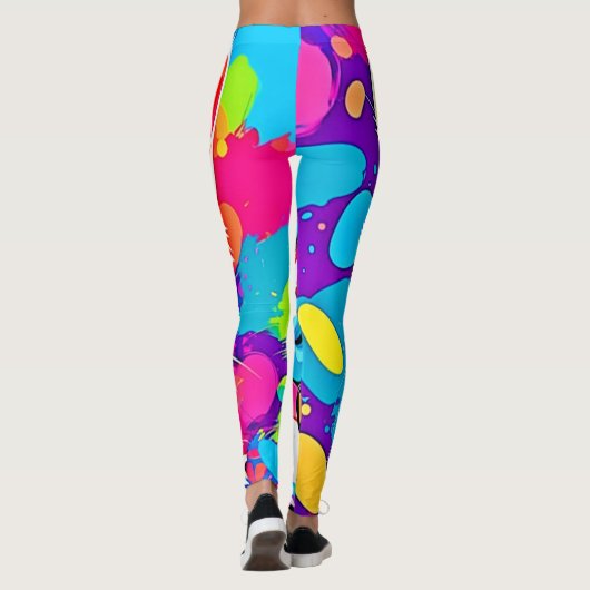 Colorful Kitesurf Kunst Leggings (Rückseite)