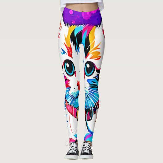 Colorful Kitesurf Kunst Leggings (Vorderseite)