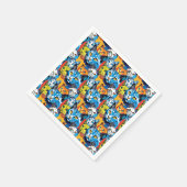 Colorful Kitesurf Pop Art Cat Pattern Serviette (Ecke)