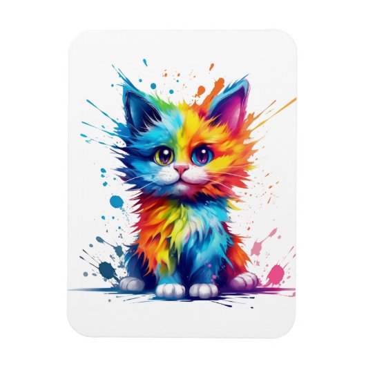 Colorful Kitten Magnet (Vertikal)