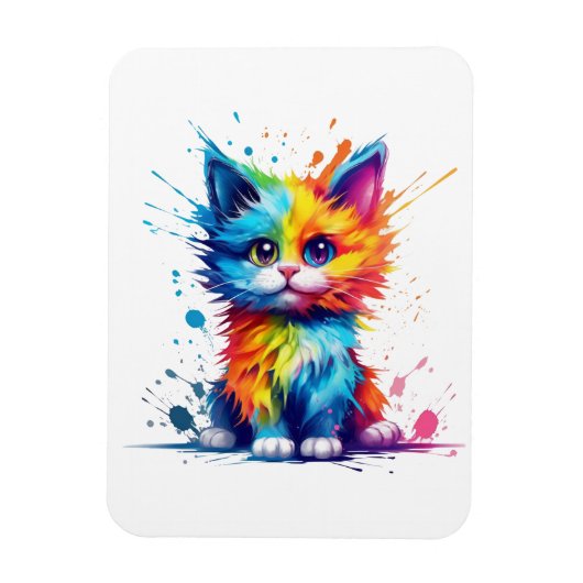 Colorful Kitten Magnet (Vertikal)