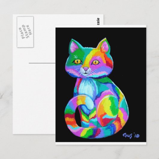 Colorful Kitten Postkarte (Vorne/Hinten)