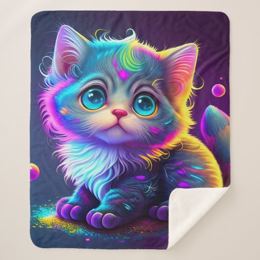 "Colorful Kitten" Sherpadecke (Vorderseite)