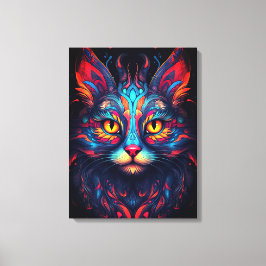 Colorful Kitty Cat Animal Psychedelic Fantasy Art Leinwanddruck
