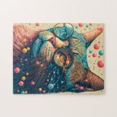 Colorful Kitty Cat Illustration Puzzle (Horizontal)