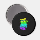 Colorful Kitty Cat | Music Lover Gift Magnet (Vorderseite/Rückseite)