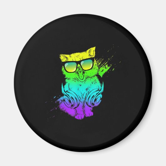 Colorful Kitty Cat | Music Lover Gift Magnet (Vorne)