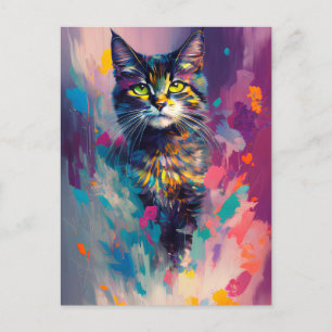 Colorful Kitty Cat Postkarte
