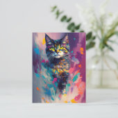 Colorful Kitty Cat Postkarte (Stehend Vorderseite)