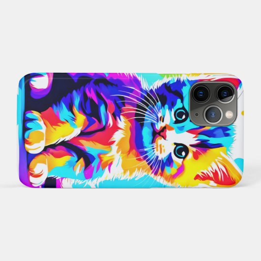 Colorful Kitty Splash Case-Mate iPhone Hülle (Rückseite (Horizontal))