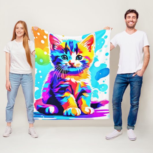 Colorful Kitty Splash Fleecedecke (Beispiel)