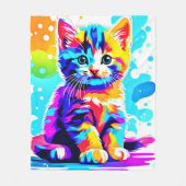 Colorful Kitty Splash Fleecedecke (Vorderseite)