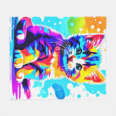 Colorful Kitty Splash Fleecedecke (Vorderseite (Horizontal))