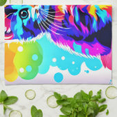 Colorful Kitty Splash Geschirrtuch (Gefaltet)
