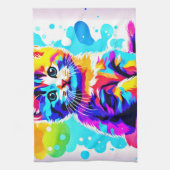 Colorful Kitty Splash Geschirrtuch (Vertikal)