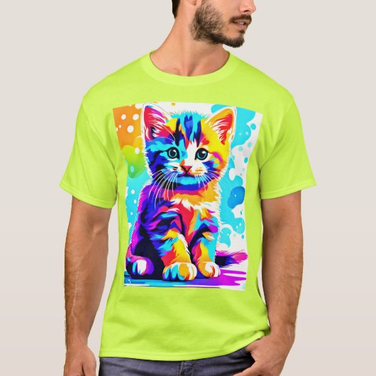 Colorful Kitty Splash T-Shirt (Vorderseite)