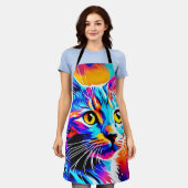 Colorful Kitty Stare Schürze (Getragen)