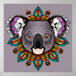Colorful Koala Mandala Einzigartig und interessant Poster