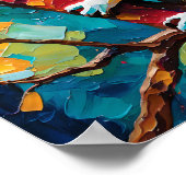 Colorful Koala on Tree – Modern Impasto Poster (Ecke)