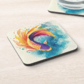 Colorful Koi Fish Getränkeuntersetzer (Linke Seite)