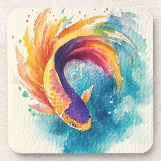 Colorful Koi Fish Getränkeuntersetzer (Vorderseite)