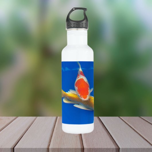 Colorful Koi in Blue Pool Edelstahlflasche