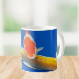 Colorful Koi in Blue Pool Kaffeetasse