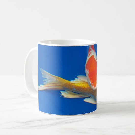 Colorful Koi in Blue Pool Kaffeetasse (Vorderseite Links)