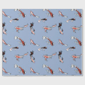 Colorful Koi on Blue Geschenkpapier (Flach)