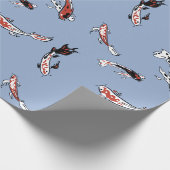 Colorful Koi on Blue Geschenkpapier (Ecke)
